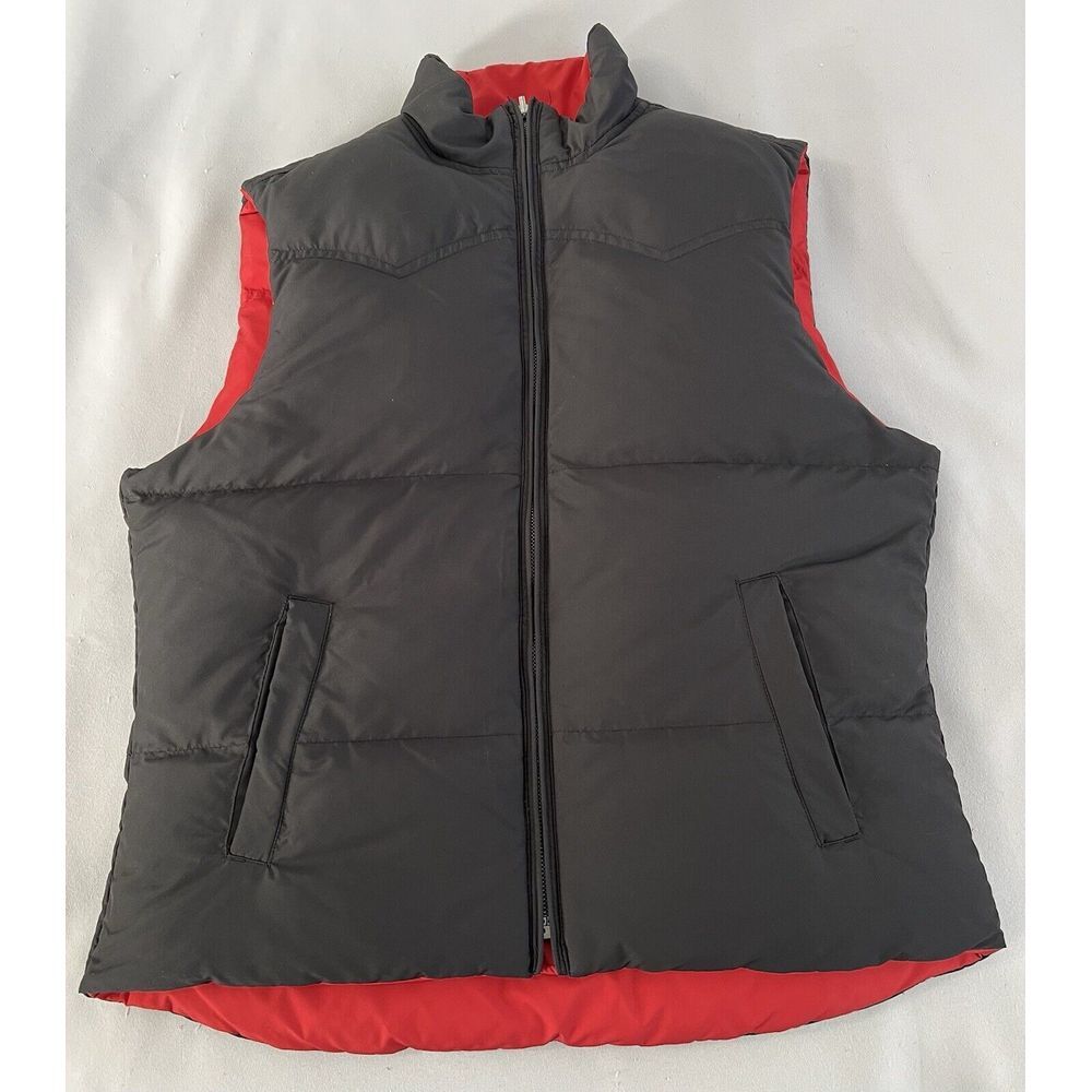 Lauren By Polo‎ Ralph Lauren Reversible Down Puffer Vest Red Black Men's Medium